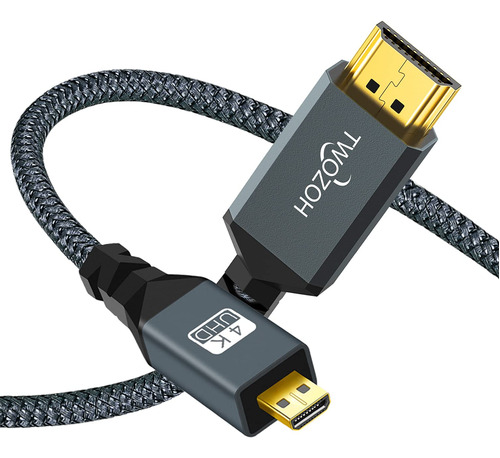 Twozoh Cable Micro Hdmi A Hdmi 4k De 25 Pies, Cable Trenzado