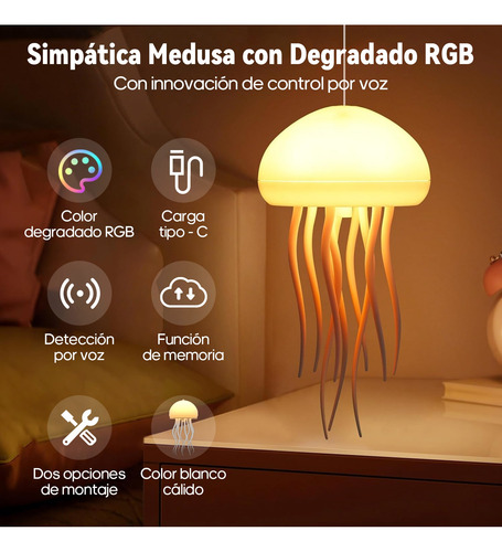 Lámpara Medusa Con Patas Bailarinas Gradiente Luz Led Multic