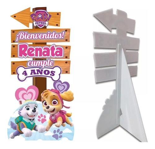 Figura Coroplast Letrero Bienvenida 1m Paw Patrol Niña