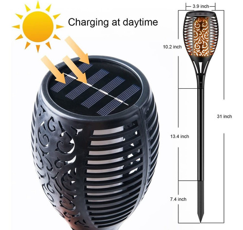 Luz Solar De La Antorcha Con La Llama Temblorosa, Fuego Efec