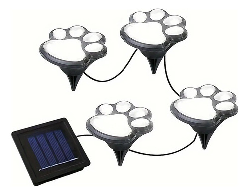 4 Luces Solares Para Exteriores Con Forma De Pata De Perro