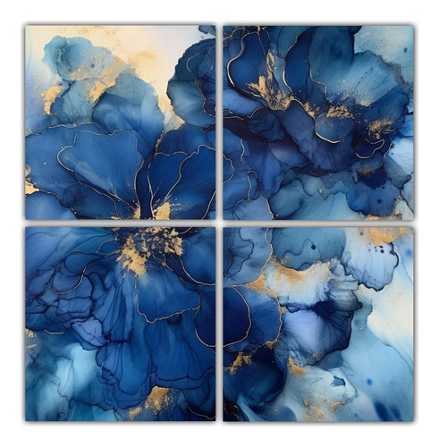 60x60cm Cuatro Canvas Espectacular Arte Grafico Blue Hues Al