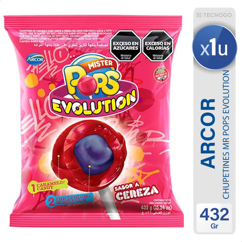 Chupetin Mister Pops Evolution Cherry Bolsa - Mejor Precio