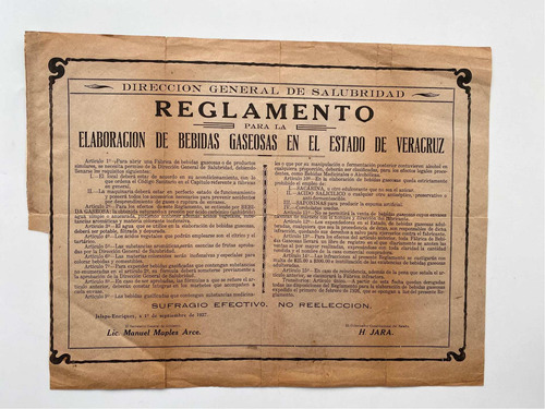 Documento - Manuel Maples Arce, Reglamento Para La Elaboraci