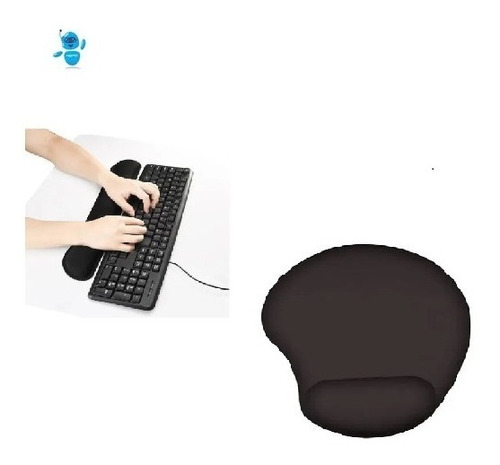 Practico Combo Descansa Brazo - Pad Mouse En Gel Color Negro