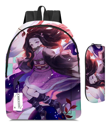 Kimetsu No Yaiba Mochila Impresa Más Vendida 2 Piezas .g