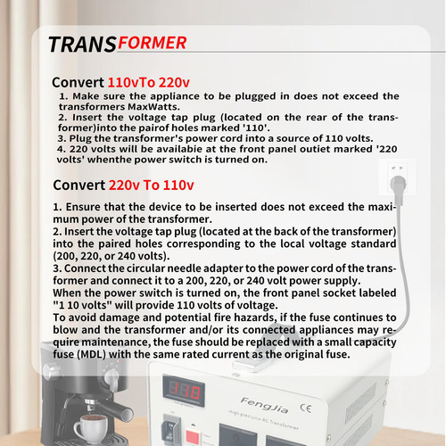 Transformador Convertidor De Voltaje Yvqvndf 800w 110v A 220