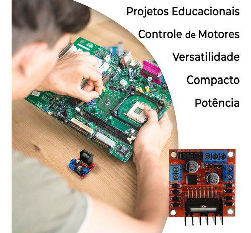 Driver Motor Ponte P/ Projeto Arduino Hdupla L298n Automação