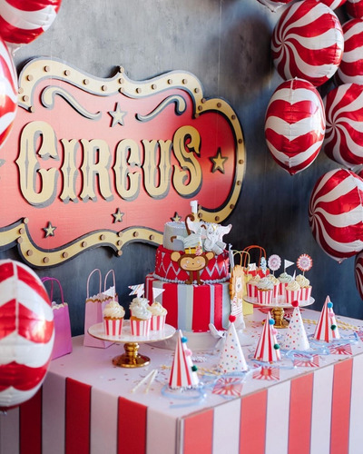 Vasos Decorados Biodegradables Fiesta Circo / Navidad 8 Pz