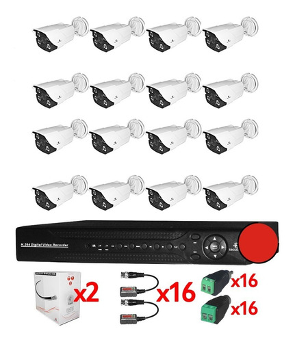 Kit Cctv Ahd Video Hd 1080p Dvr 16 Camaras Bullet Msi