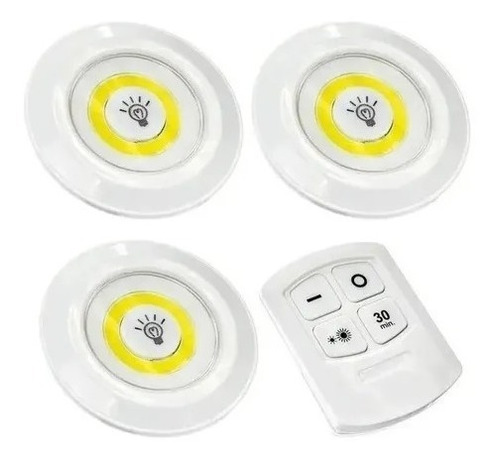 Set 3 Lamparas Spot Pared Armario Control Luz Led