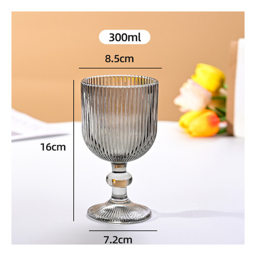 Set De 6 Copas De Vino Vintage Cristal 300 Ml