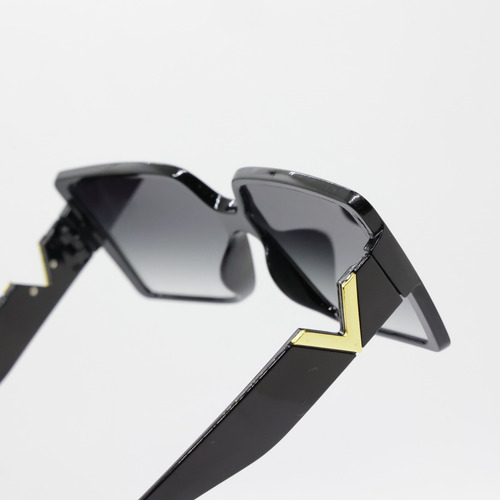 Anteojos Gafas Cuadradas Sol Negras Grandes Mujer