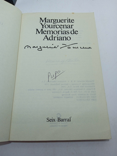 Memorias De Adriano - Marguerite Yourcenar - Seix Barral (Usado)
