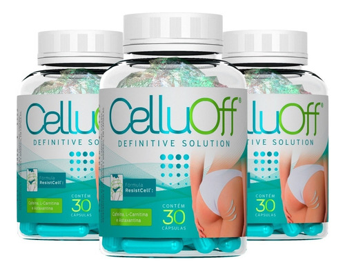 Kit 3x Celluoff Definitive Solution 90 Cápsulas  Sem Sabor Nutrilibrium