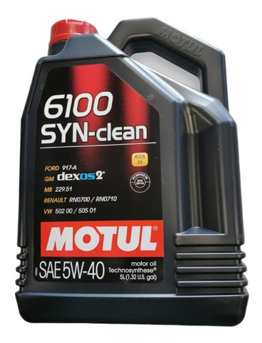 Aceite Auto Motul 6100 5w/40 Frances 5 Litros