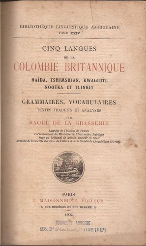 Grasserie 5 Idiomas Columbia Británica Haida Tshimshian 190