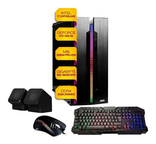 Imagen 1 de 10 de Pc Gamer I7 Gtx 1650 + 480gb Ssd + 32gb Ram Windows