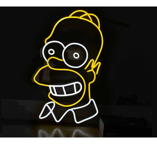 Letrero Led Neon Homero Simpsons Rostro 40*65cm Luminoso