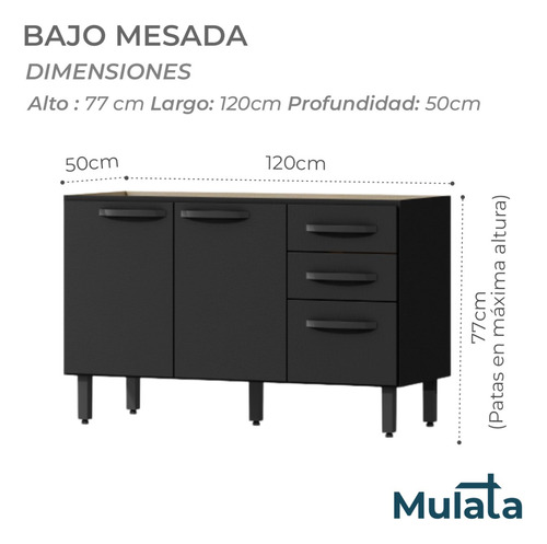 Imagen 3 de 9 de Kit De Cocina Bajo Mesada + Pileta + Aereo + Panelero