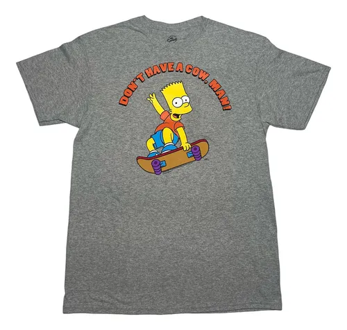 comprar Camiseta Los Simpsons Bart Skateboarding Original Gris