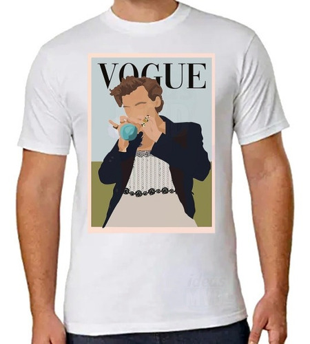 Remera Harry Styles Vogue (blanca) Ideas Mvd