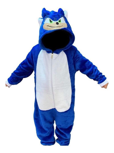 Pijama Termico Enterizo Tela Peluche Sonic Adultos 