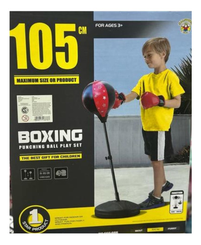Bolsa Boxeo Infantil Saco Con Guantes Niños Boxing Sb