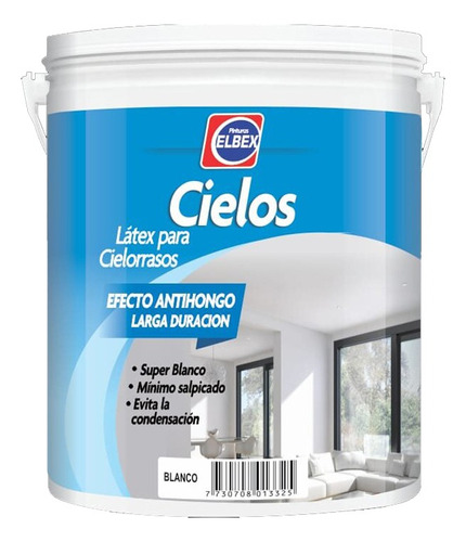 Cielorraso Antihongo Elbex X 4 Lts Prestigio Pintura Techos