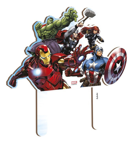 Topo Para Bolo Avengers - 01 Unidade - Festcolor - Rizzo