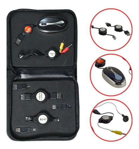 Kit 2 Notebook Mini Mouse Microfone Usb Viagem Portátil Pc