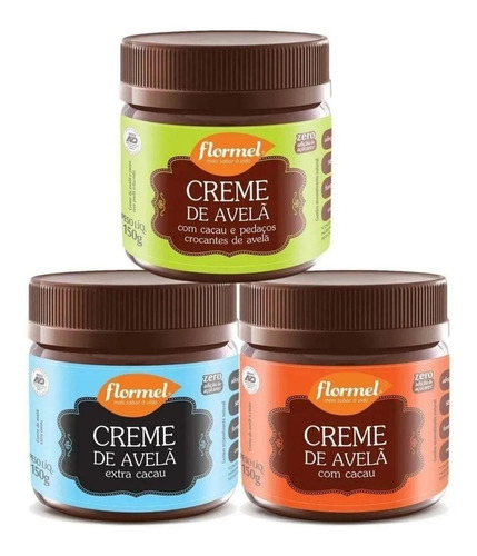 3 Creme De Avelã E Cacau Zero Açúcar Flormel