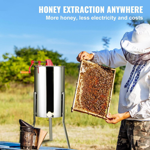 Extractor De Miel Manual Equipo Apicultura Abejas 3 Bastidor