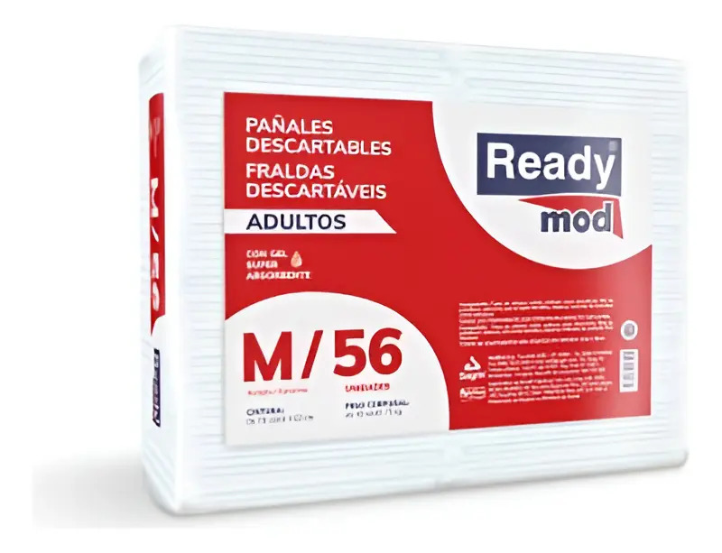 Pañales para adultos Ready Mediano 56u Absorción Leve a Moderada
