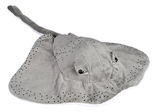 Peluche De Felpa Diseño Mantaraya Color Gris 13 In. Ap