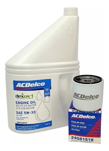 Filtro Aceite Chevrolet Corsa 1.6 + Aceite Sintetico Acdelco