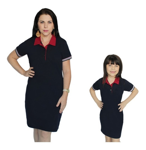 Kit 02 Un Tal Mae Tal Filha Vestido Polo Roupas Femininas