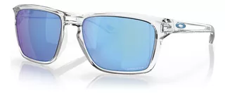 Óculos de sol Oakley Sylas Standard armação de o matter cor polished clear, lente sapphire de plutonite prizm, haste polished clear de o matter - OO9448