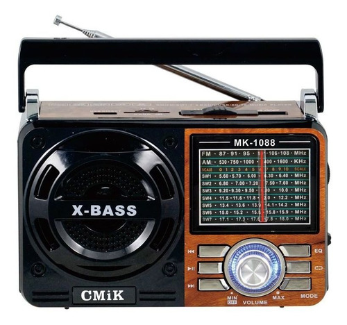 Rádio Radinho Am Fm A Pilha E Tomada Sw Pendrive Com Sd Usb