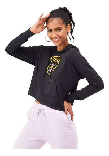 Polerón Nba Crop Hoodie Los Angeles Lakers Original Mujer