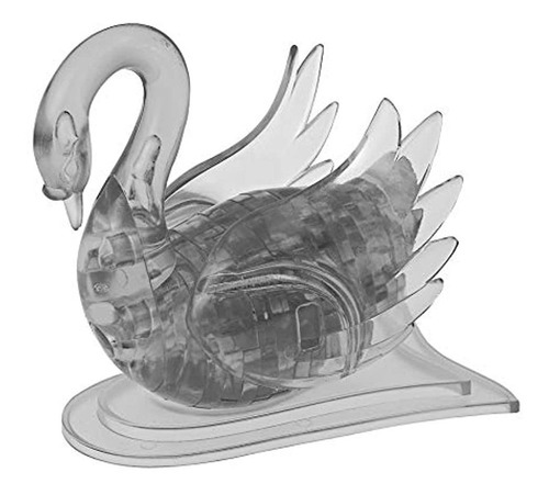 Original Puzzle De Cristal 3d  Swan (negro): 43 Piezas