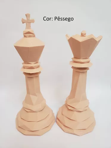 Peça de Xadrez Cavalo Creme Decoração para Sala 26x13 cm