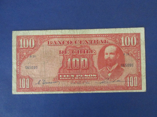 Billete Chile 100 Pesos Firmado Trucco- Maschke Año 1947