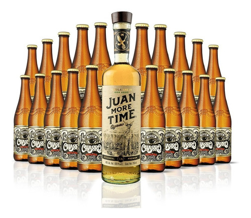  Cerveza Charro 20 Pack + Tequila Añejo Juan More Time 750 M