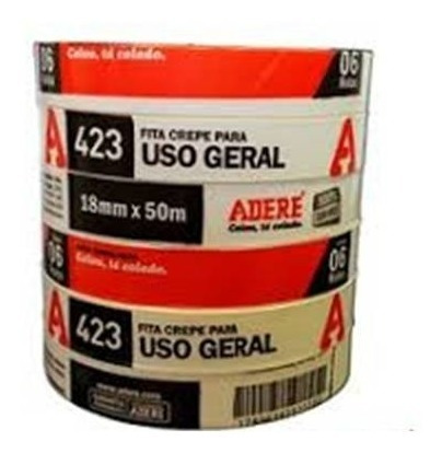 Imagem 1 de 2 de Caixa Com 72 Fita Crepe Uso Geral 18x50 423 Adere