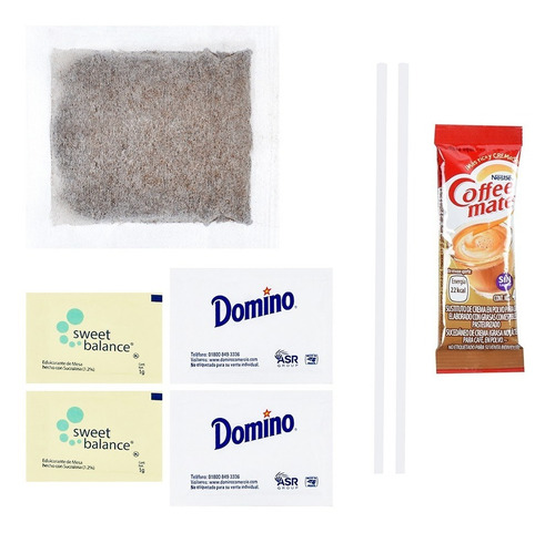 Kit Hotelero De Café Cja 100 Pzas Mix Regular Y Descafeinado