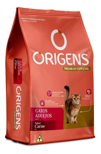 Ração Premium Origens P/ Gatos Adultos Sabor Carne 3kg