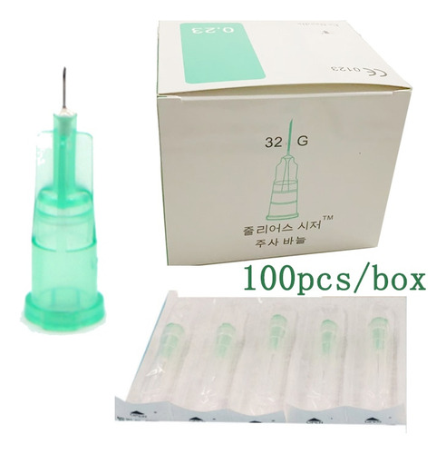 32g 13mm 100pc Needle Piercing Transparent Syringe Injection