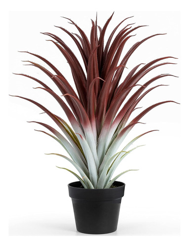 Planta De Aloe Vera Artificial Roja Grande Hiperrealist...