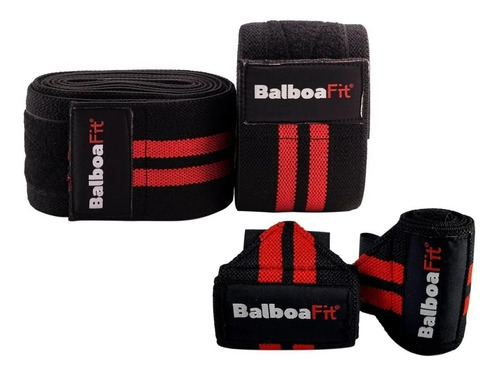 Kit Fitness Vendas Rodillas Muñequeras Balboafit Gimnasio